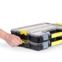 Stanley Fatmax Profi-Organizer mit 10 Fächern, geöffnet von Hand. Aufbewahrungssystem.