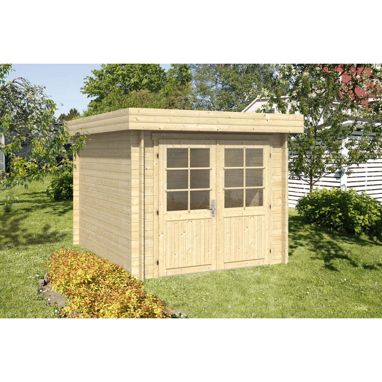 Alpholz Gartenhaus Cuxhaven-28 B Flachdach 278 cm x 348 cm Braun günstig online kaufen