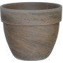 Basaltfarbener Pflanztopf Levante, Ø 30 cm, aus frostfestem Terrakotta für Garten und Balkon.