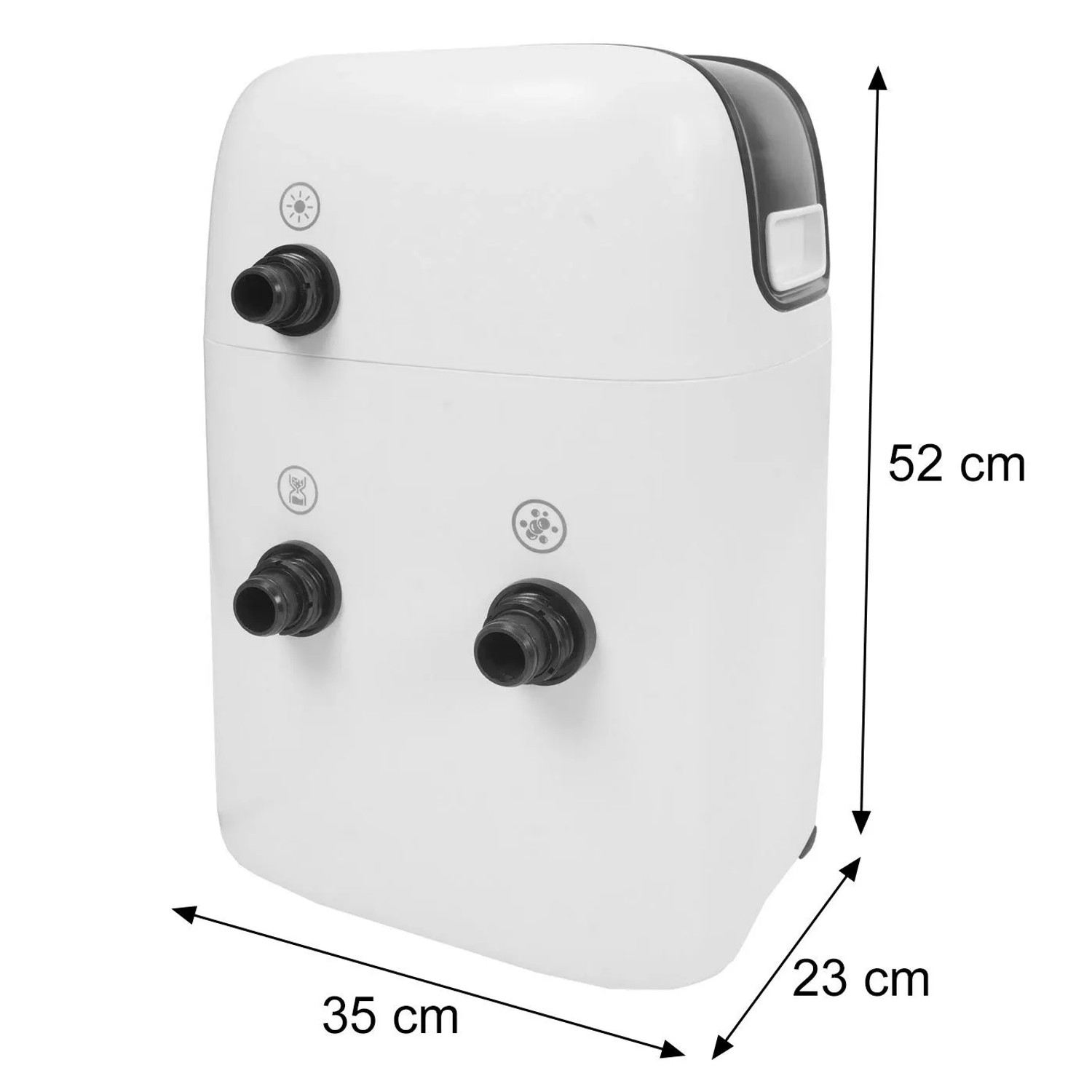 MCW Pumpe für Whirlpool N97, Zubehör mit Heizfunktion, 52x35x23cm. Ersatzpumpe für Pool Wärmepumpen.