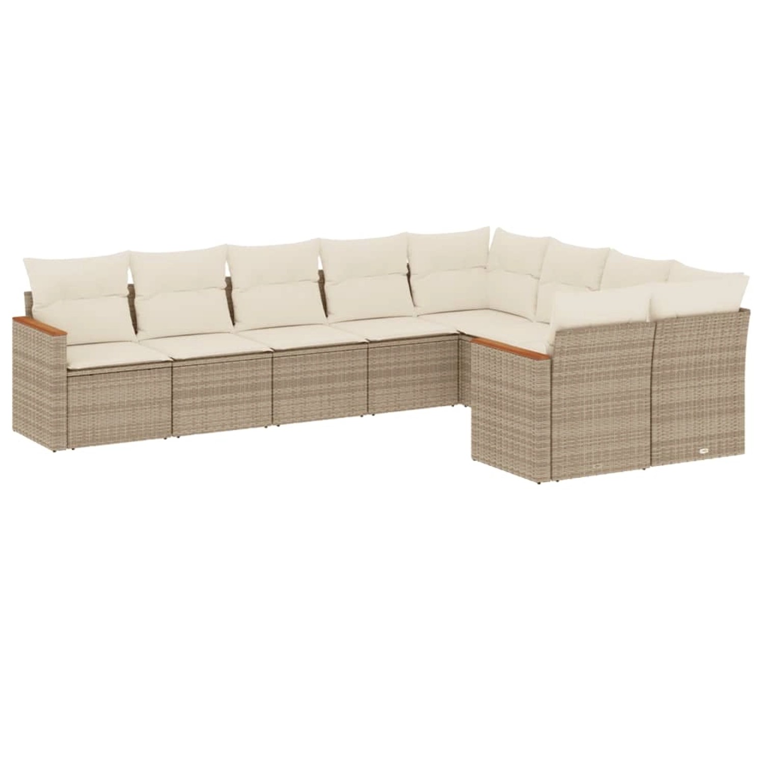 vidaXL 9-Tlg Garten-Sofagarnitur mit Kissen Beige Poly Rattan 3226303 günstig online kaufen