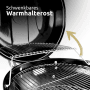 Detailaufnahme des Kugelgrills ENNO mit schwenkbarem Warmhalterost.