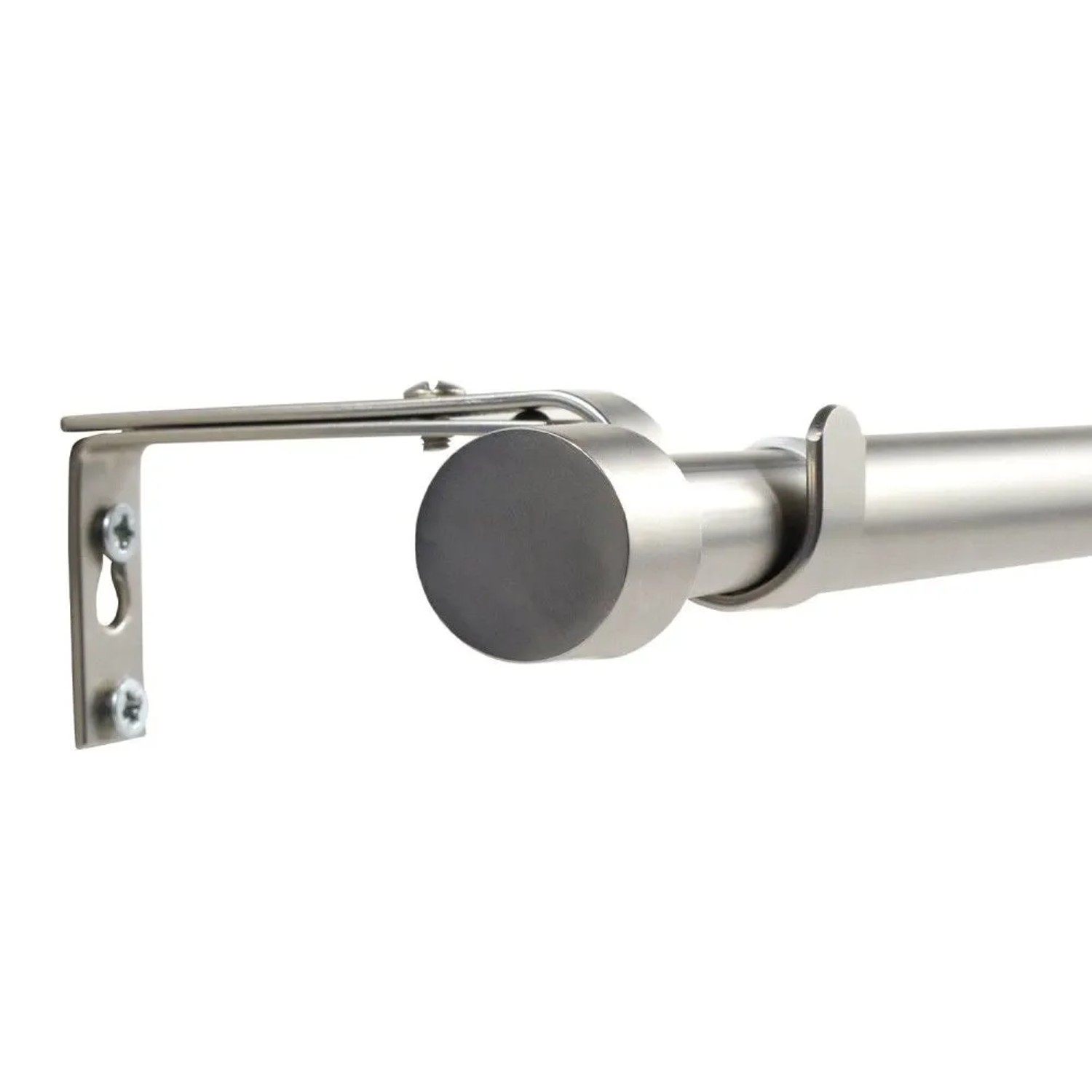 Deco-Raum Gardinenstangen Set Ausziehbar 1-Lauf Kappe Flexa Ø 16/19 mm 70-120cm Edelstahl-optik