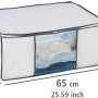 Wenko Vakuum Soft Box L, weiße Textilbox mit Vakuum-Tasche, 25x65x50cm, für platzsparende Aufbewahrung.