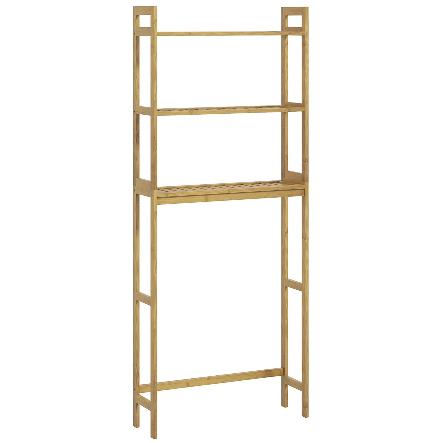 Kleankin Toilettenregal Bambus Naturholz 68L x 20B x 165H cm