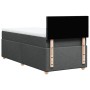Boxspringbett dunkelgrau 80x200 cm mit Matratze und Kopfteil.