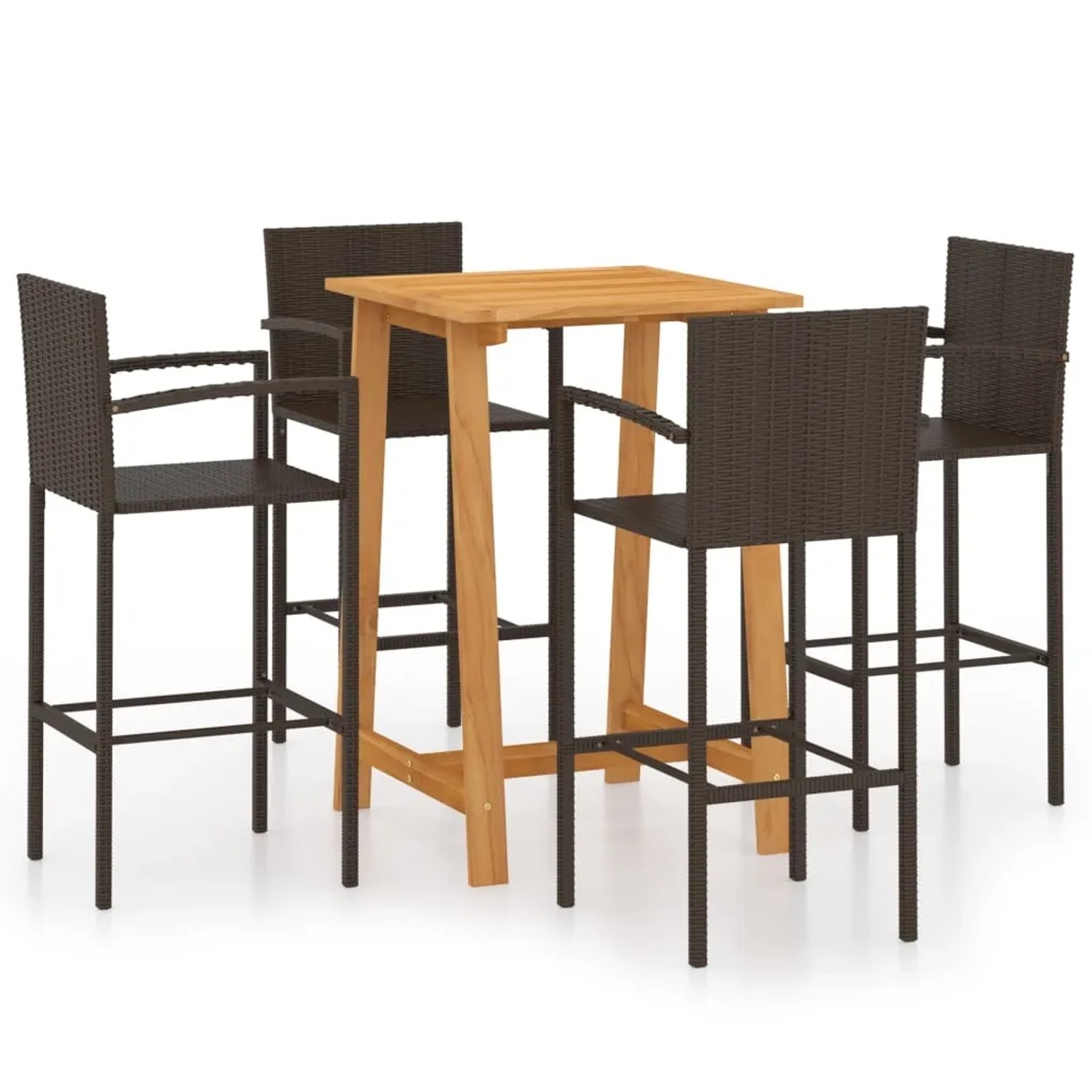 vidaXL 5-Tlg Gartenbar-Set Braun 3067955