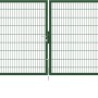 Grünes Doppeltor Flexo Plus 300x180 cm mit Pfosten für Gartenzaun.