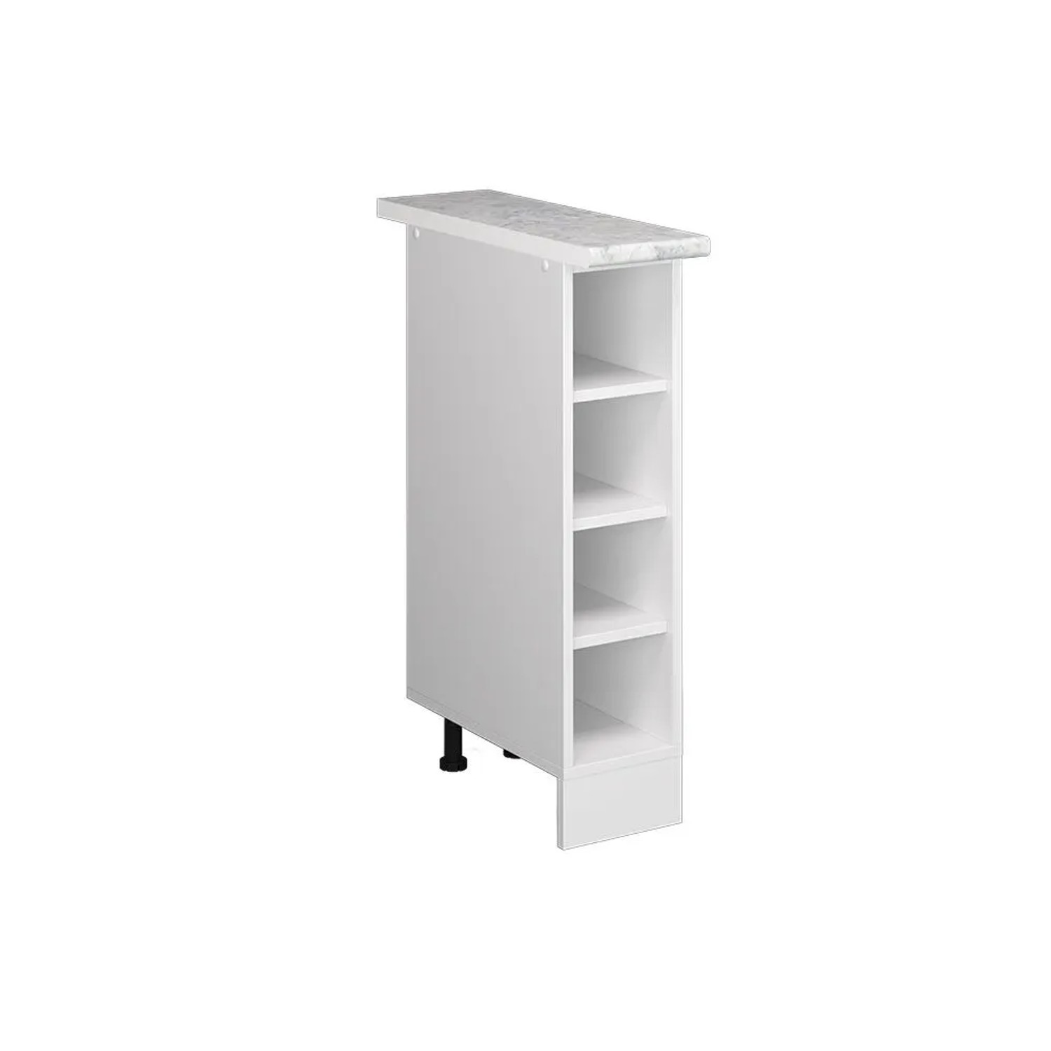 Vicco Küchenregal R-Line Offener Küchenschrank Weiß Weiß 20 cm AP Marmor