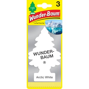 Wunderbaum Arctic White 3er-Set, Lufterfrischer für Auto mit arktischem Duft.