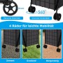 Costway Einkaufstrolley: 21cm Hinterräder und 360° Vorderräder für leichte Mobilität auf Zement, Gras und Bürgersteig.