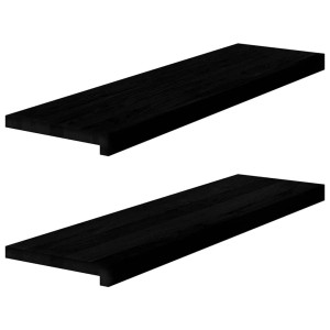 vidaXL Fensterbänke 2 Stk Dunkelbraun 90x25x2 cm Massivholz Eiche 4009183
