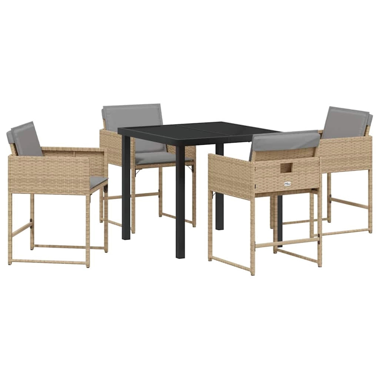 vidaXL Garten Essgruppe 5-Tlg Beige Poly Rattan 3380737 günstig online kaufen