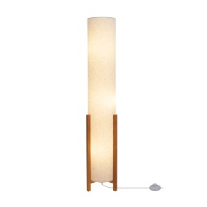 Näve Stehleuchte Matilda Natur, Design-Lampe mit Leinen-Schirm und Holzfuß.