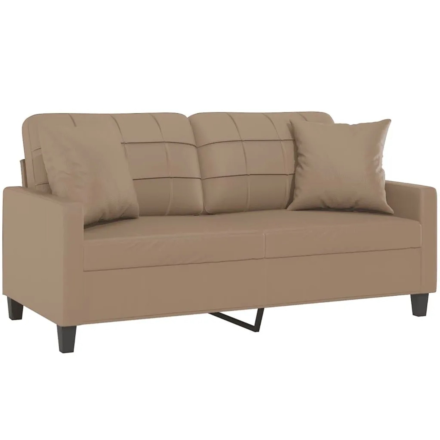 vidaXL 2-Sitzer-Sofa mit Zierkissen Cappuccino-Braun 140 cm Kunstleder 3200807