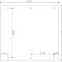 Technische Zeichnung des Skan Holz Doppelcarports (613x604 cm) mit Maßangaben für Pfosten und Durchfahrtsbreite.