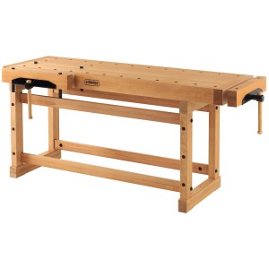 Sjöbergs Hobelbank Elite 2000 aus Buchenholz mit doppelter Zangenführung.