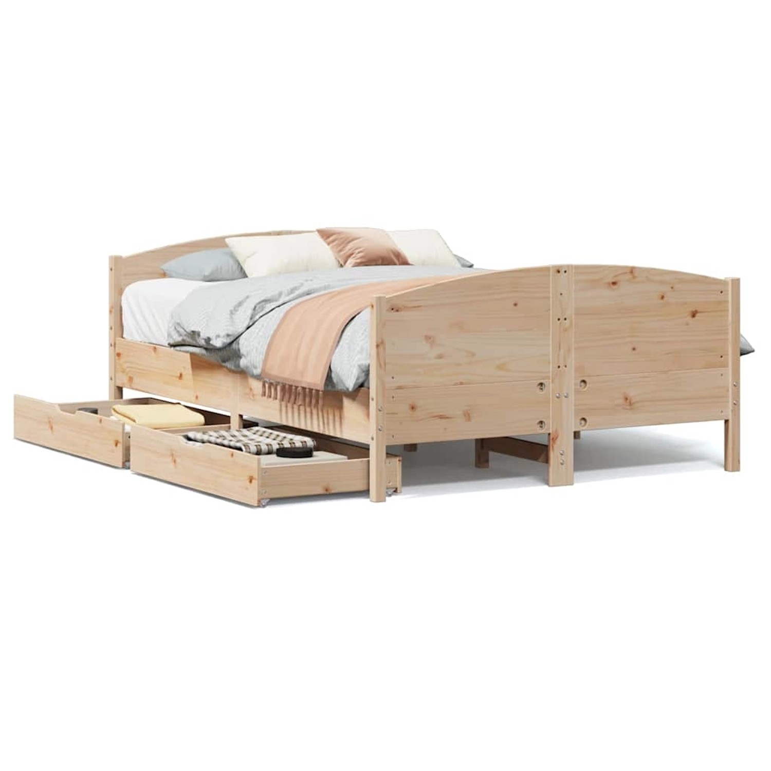 vidaXL Massivholzbett ohne Matratze 150x200 cm Kiefernholz 3301785 günstig online kaufen