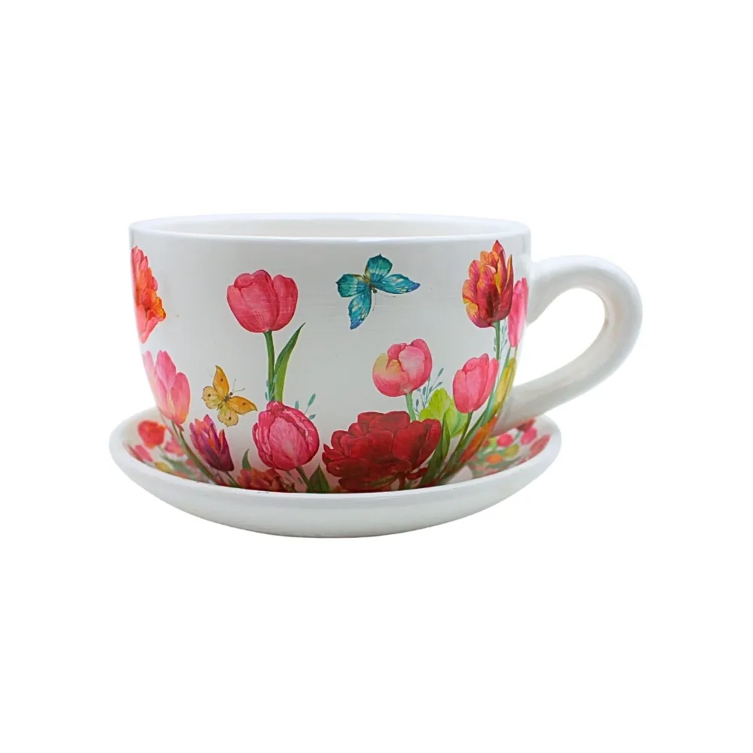 Dekohelden24 Blumentopf Pflanztasse Pflanzkübel Pflanzgefäß L/B/H 20 x 15 x12 cm