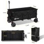 Sekey XXXL Bollerwagen, faltbar, 300L, schwarz, für Camping & Freizeit. Geräumiger Transportwagen mit Stahlrahmen.