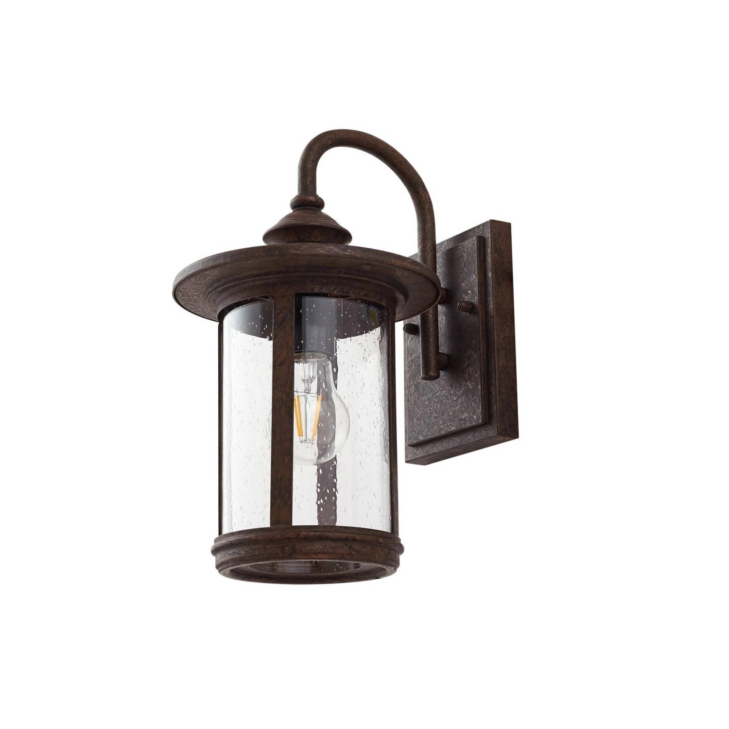 Lindby Wandleuchte Außen Laterne Zayn 10036407 Retro Vintage Antik in Braun aus Aluminium 1-flammig E27