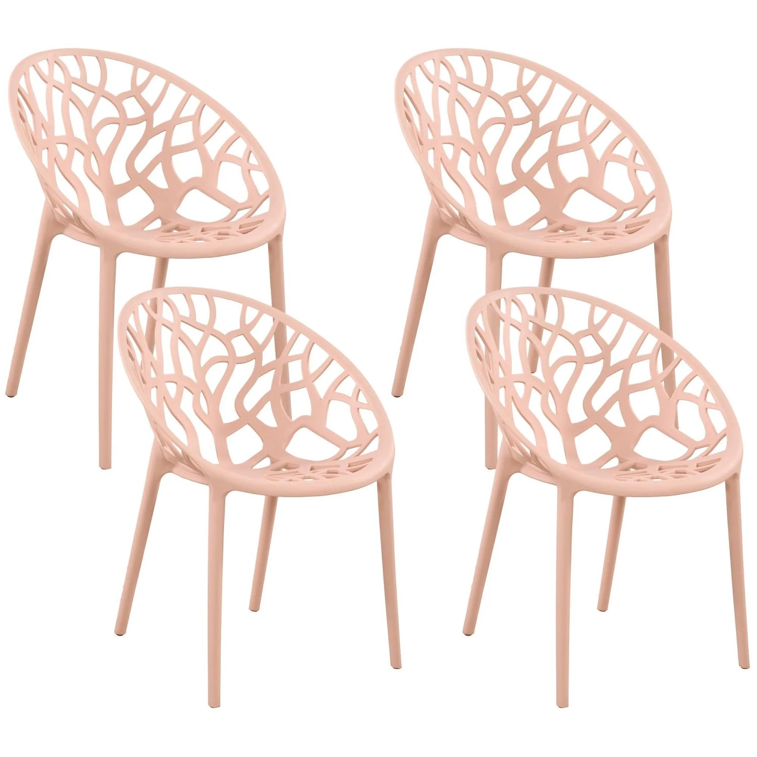 CLP 4er Set Gartenstühle Hope Rosa