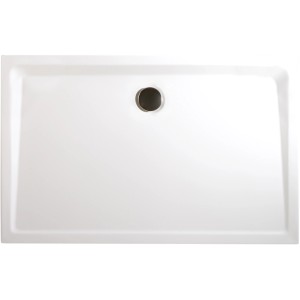 Rechteckige, extraflache Schulte Duschwanne ExpressPlus, 140x90 cm, aus Mineralguss in Alpinweiß.
