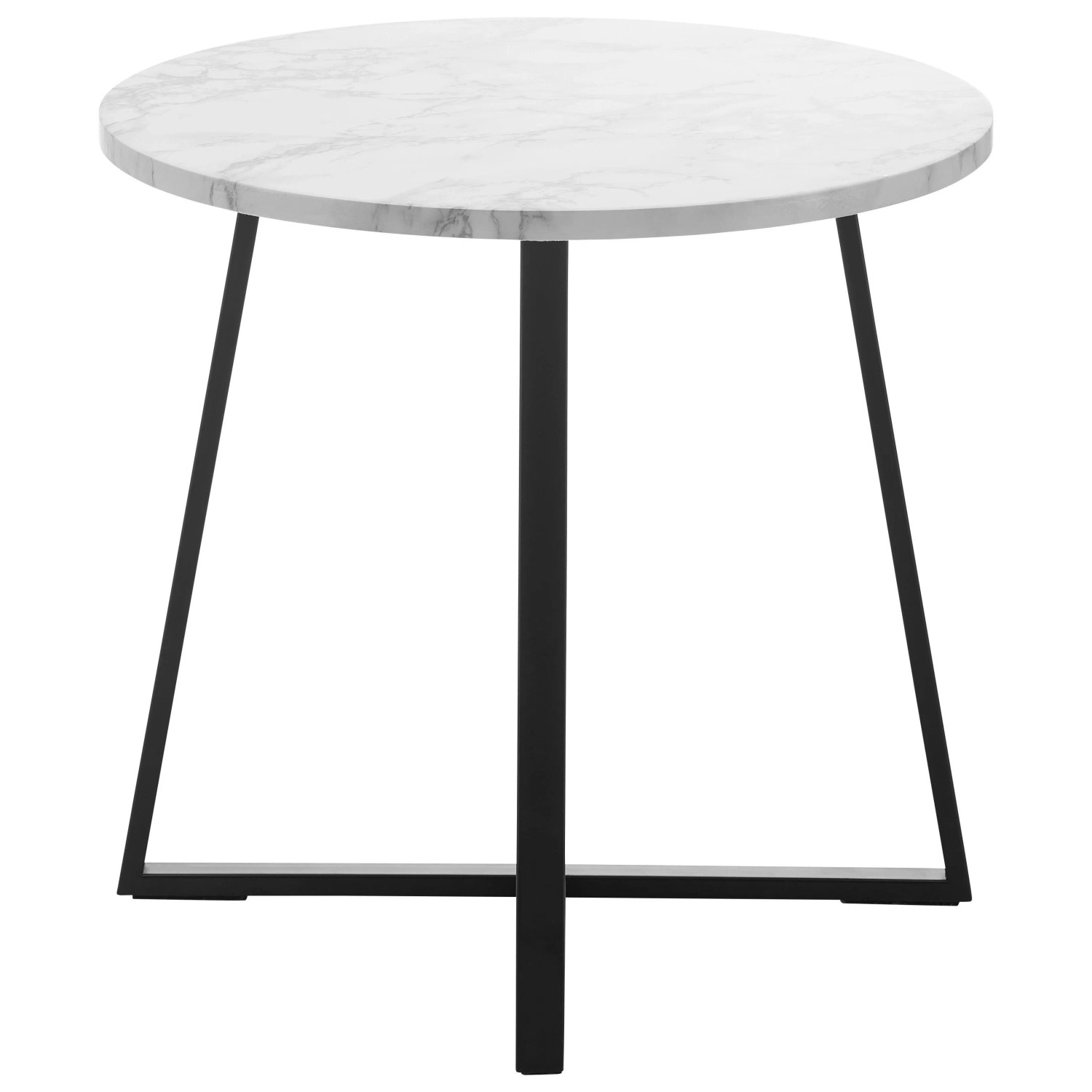 Bessagi Home Couchtisch Silvia Weiß/Marmoroptik Rund