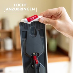 Vileda H2PrO Flachwischer: Detailaufnahme der einfachen Bezugsanbringung.