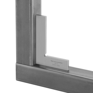 STAHLWERK Flachwinkel 90° aus Edelstahl, 100x70mm, DIN 875/1, zur Winkelprüfung an Metallprofil.