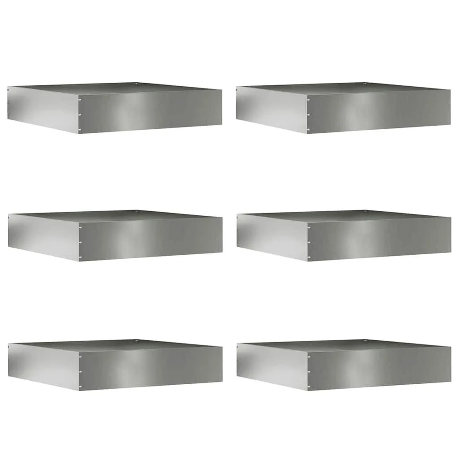 vidaXL Raseneinfassung 6 Stk Silber 60 x 60 x 13 cm Verzinkter Stahl 874741