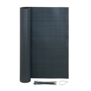 Jardinion Sichtschutzmatte, 5m x 1m, Anthrazit, Kunststoff, mit Kabelbindern.