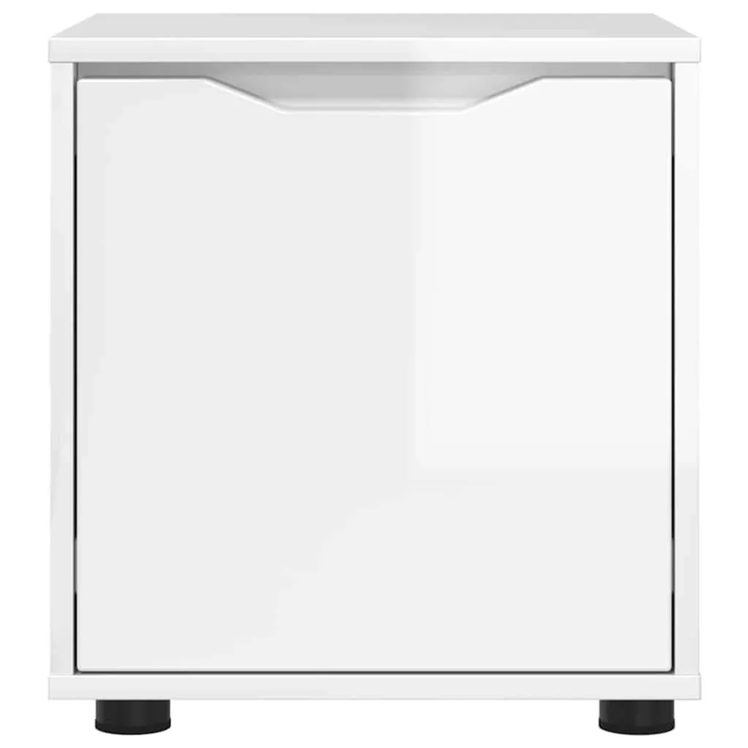vidaXL Badezimmerschrank, hochglanz weiß, 40,5x40x44cm, mit einem Staufach. Ideal für moderne Badezimmer.
