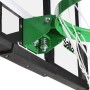Detailaufnahme: Salta Basketballbrett Guard, 138x86 cm, schwarz, mit grünem Korb und Netz.