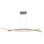 Moderne LED-Pendelleuchte Theo in Chrom, dimmbar und mit warmweißem Licht.