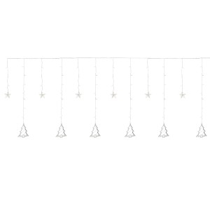 ECD Germany LED Fenster Lichtervorhang 220cm mit 138 LEDs Warmweiß 8 Funktionen