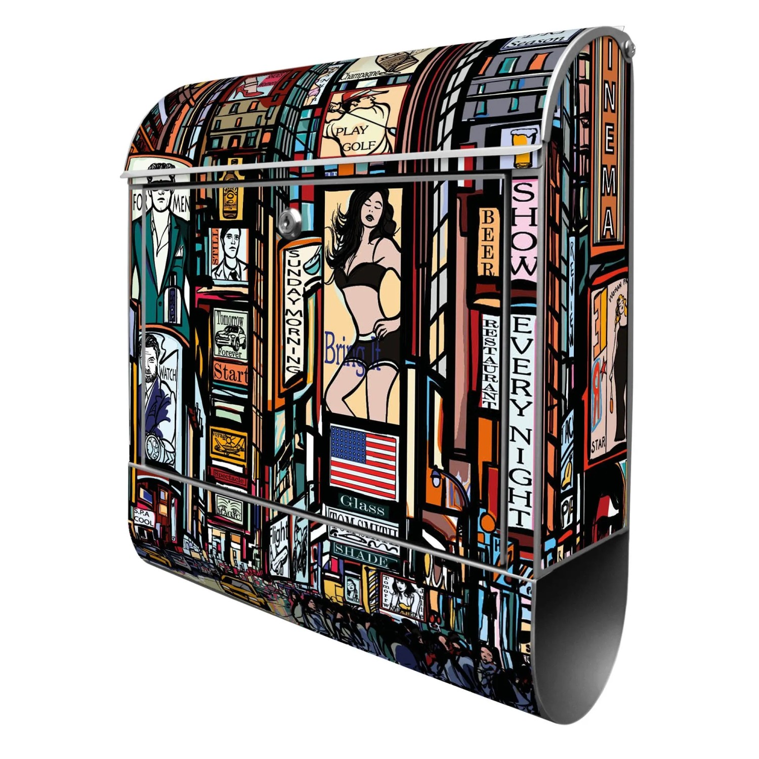 Banjado Design Briefkasten Silber Pulverbeschichtet 39x47x14cm 2 Schlüssel günstig online kaufen