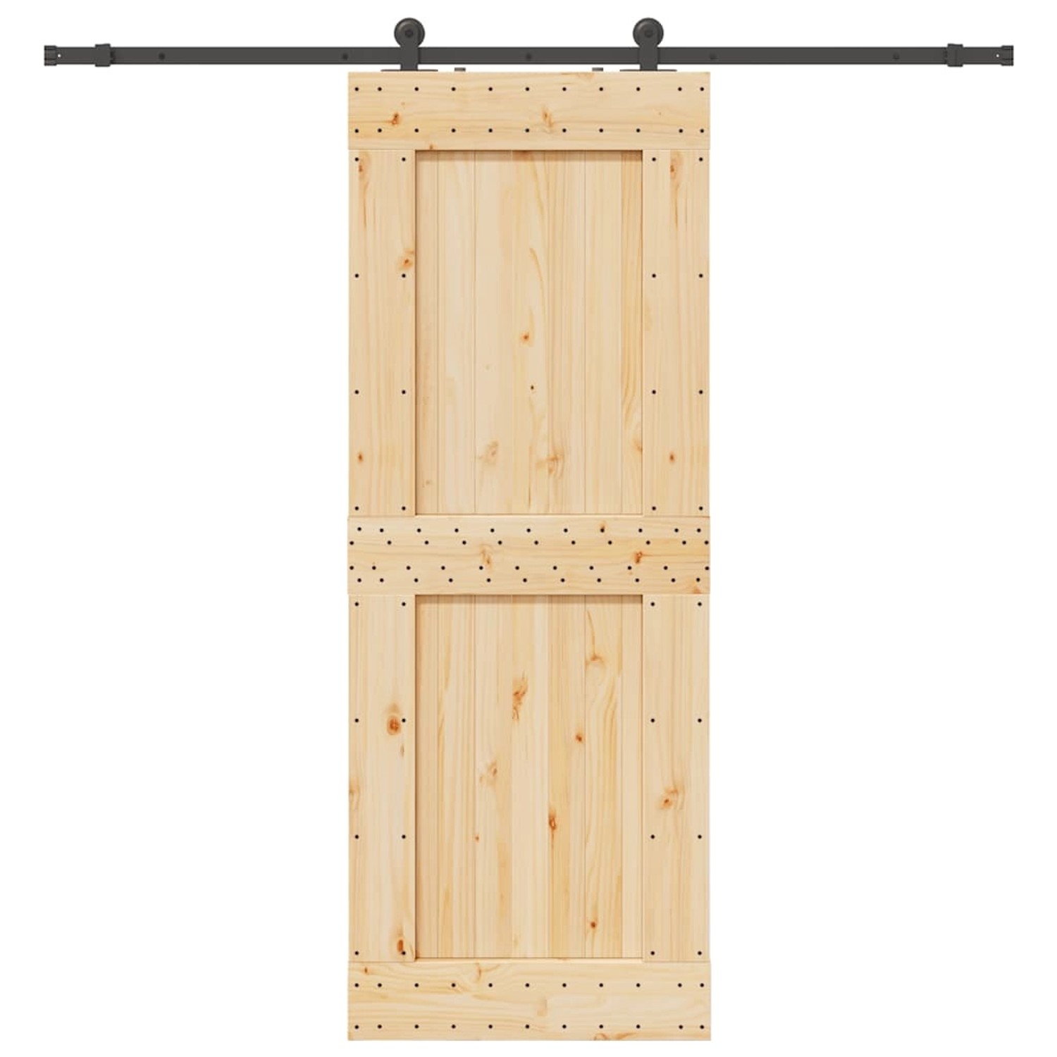 vidaXL Schiebetür mit Beschlag 85x210 cm Massivholz Kiefer 3332720 günstig online kaufen