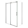 AICA Eckdusche mit Schiebetür, 125x90x195cm, 8mm ESG-Glas, chromglänzender Rahmen. Ohne Duschtasse.