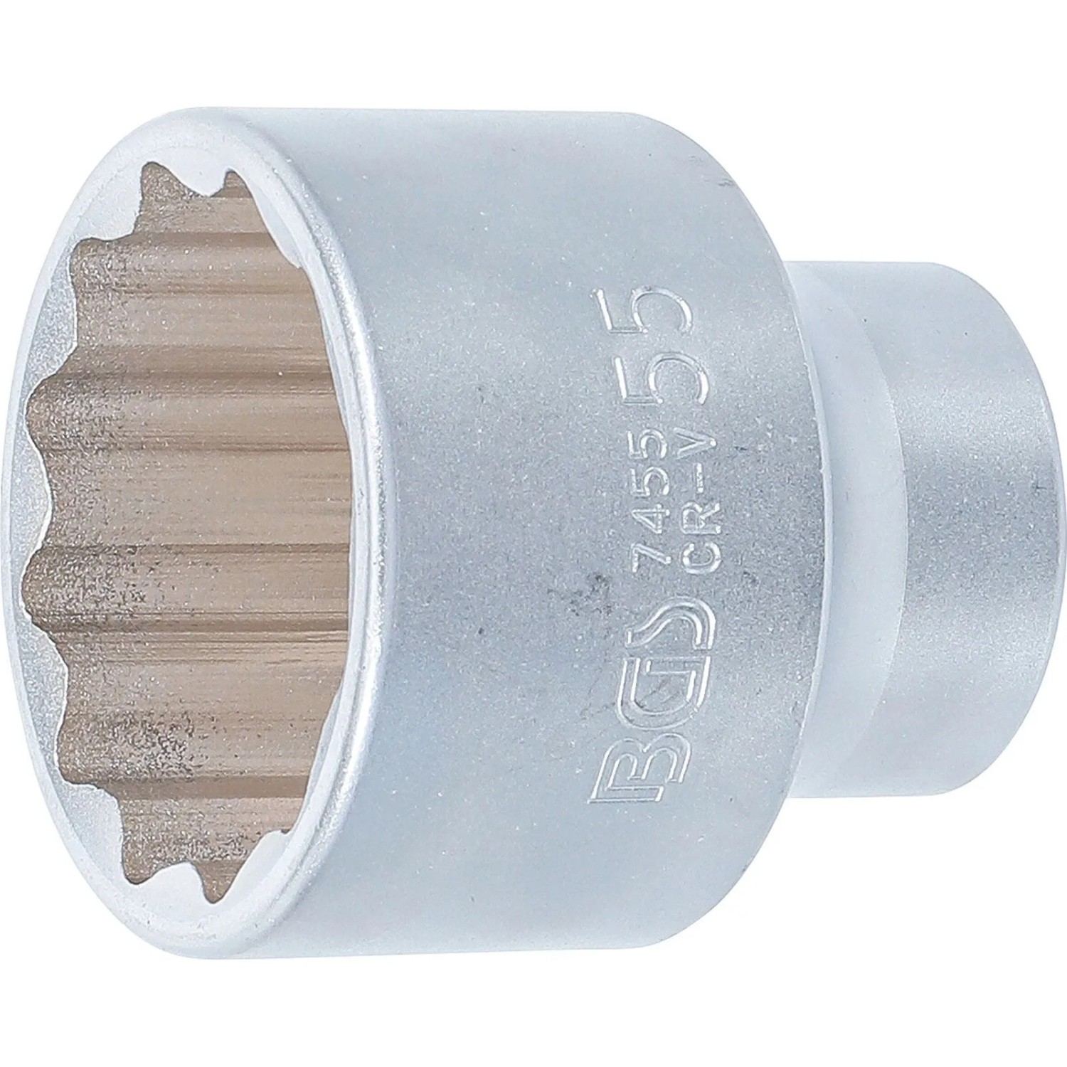 BGS Steckschlüssel Einsatz Zwölfkant Antrieb Innenvierkant 20 Mm  3 4 Zoll  SW 55 Mm 7455