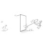 Illustration einer schwarzen Walk-In Duschabtrennung 120x195 cm mit Dampf.