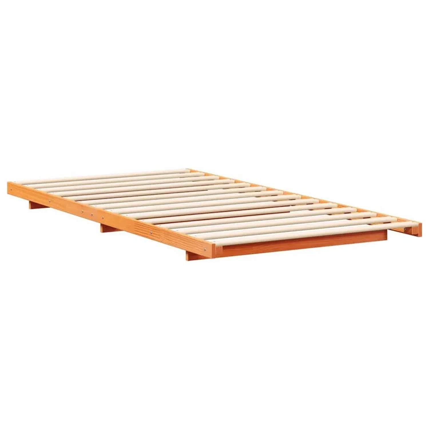 vidaXL Bodenbettgestell Wachsbraun 80 x 210 cm Massivholz Kiefer 873102 günstig online kaufen