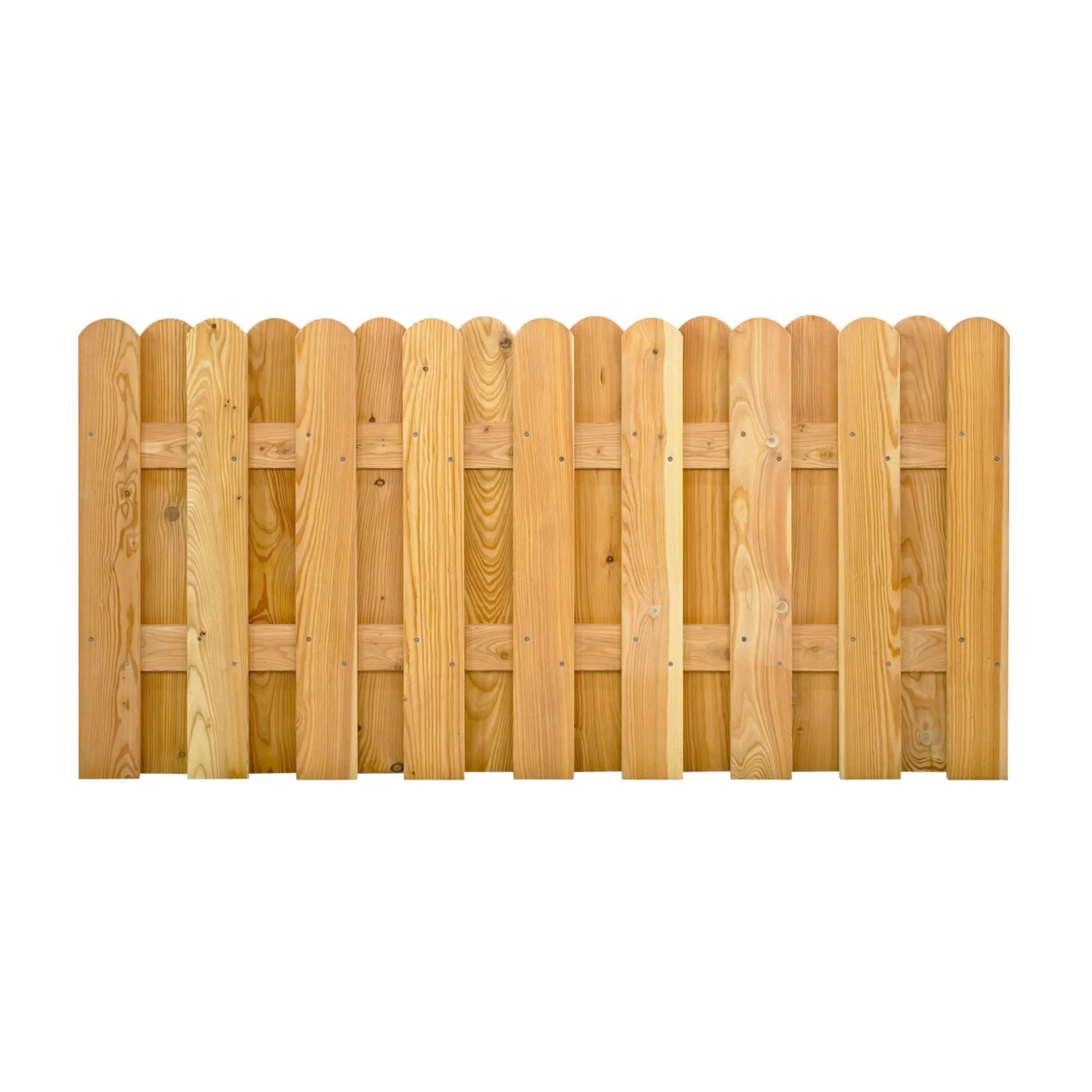 GartenLand Bretterzaun MAILAND mit Gebogenem Kopf 180x90 cm Holzzaun Lärche PEFC Sehr Stabil