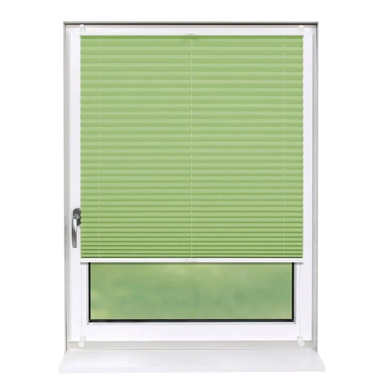 Deco-Raum Plissee Basic ohne Bohren 85x210cm Grün Blickdicht Klemmfix