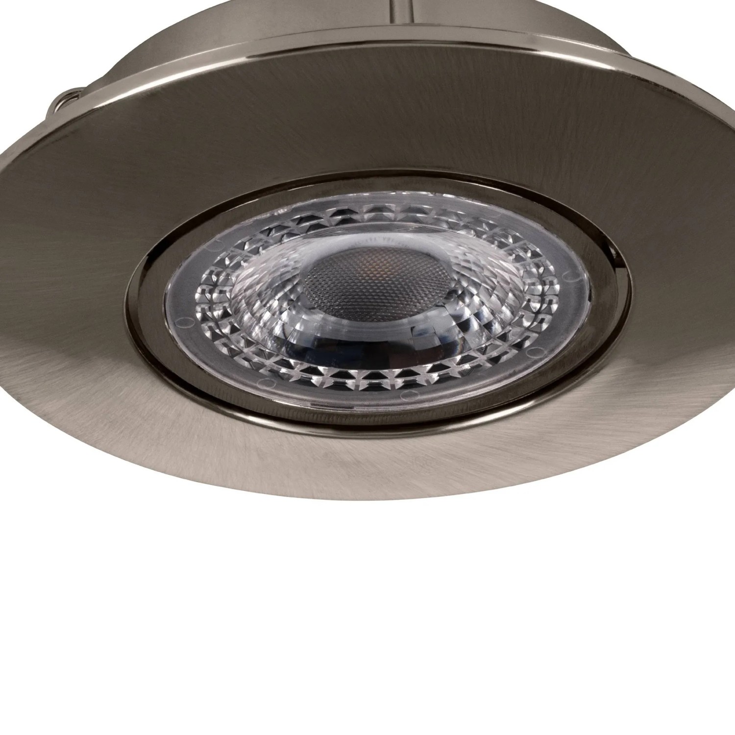 EGLO LED Einbaustrahler Set, 3er, Nickel-matt, 3000K, warmweißes Licht.