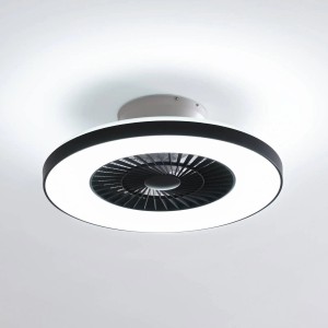 Lindby LED Deckenventilator mit Lampe Paavo 10022140 Dimmbar Leselampe Modern in Schwarz 1-flammig Wohnzimmerleuchte