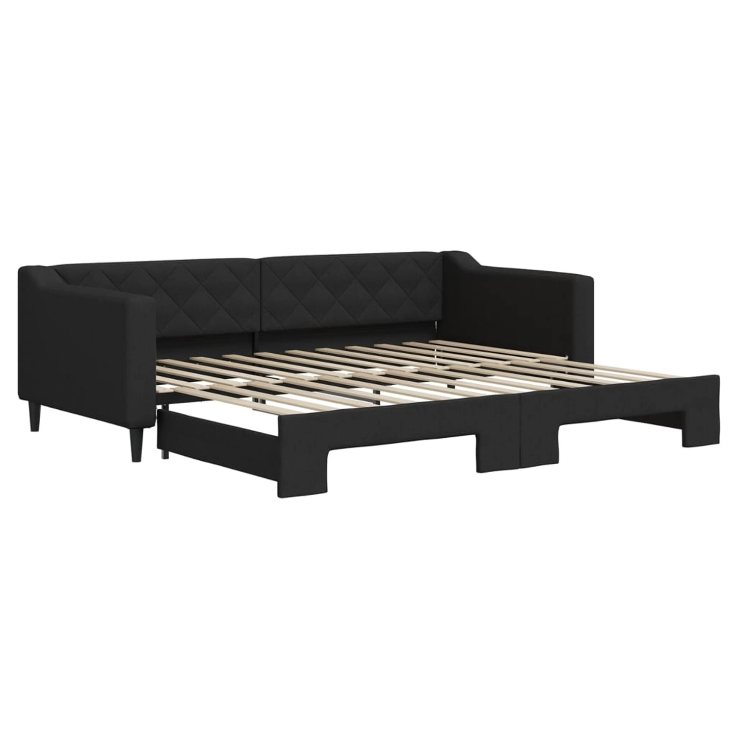 vidaXL Tagesbett Ausziehbar Schwarz 90x200 cm Stoff1884535 günstig online kaufen