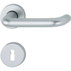 AnsaPro Tür-Rosettengarnitur Isar, Aluminium natur, Buntbart-Lochung