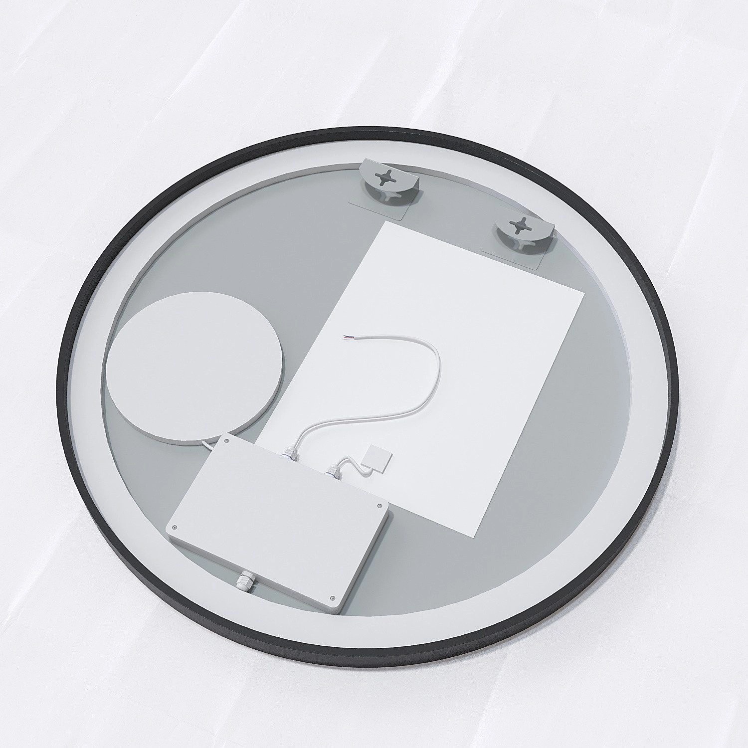 Aquabatos Rund Spiegel 80 cm LED Badspiegel mit 3-Fache Vergrößerung Badezimmerspiegel mit Beleuchtung Lichtspiegel Antibeschlag Aluminiumrahmen_10