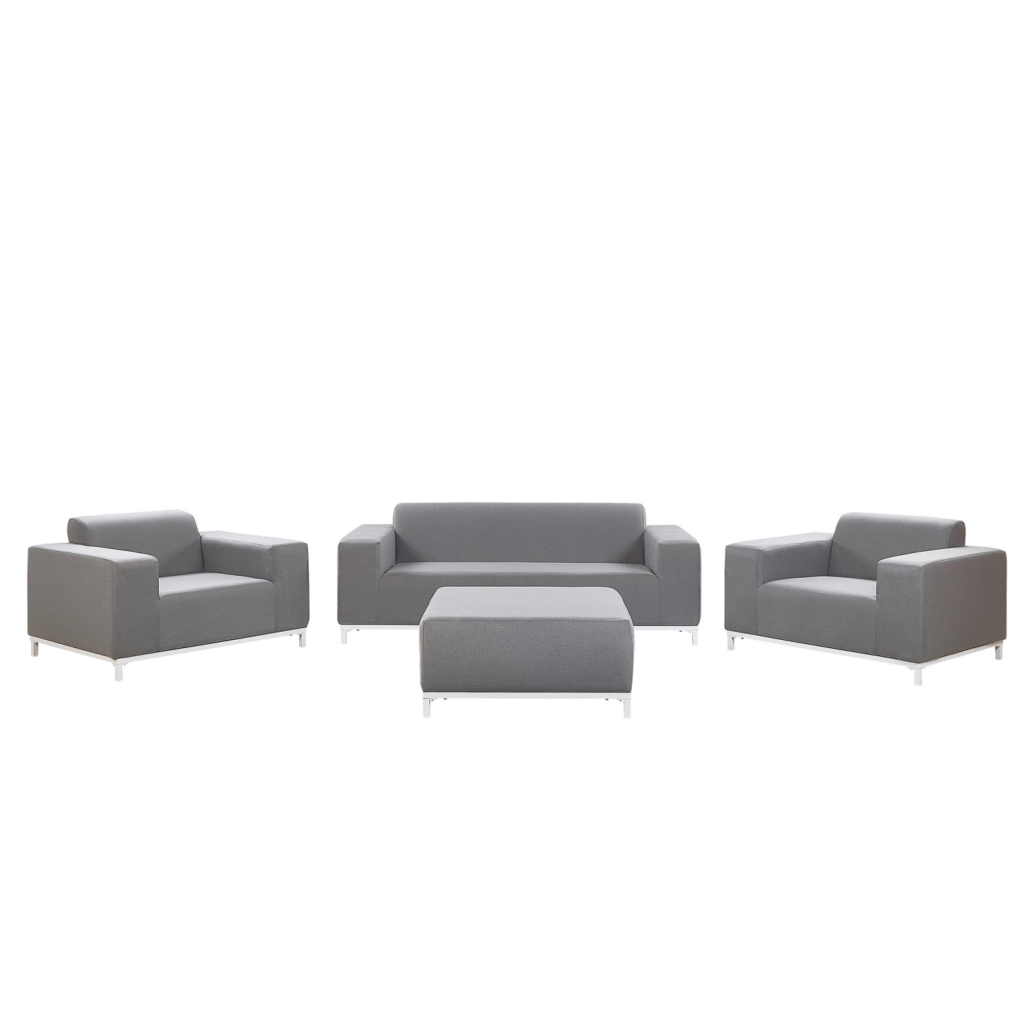 Beliani Lounge Set ROVIGO Grau Weiss 84x185x67